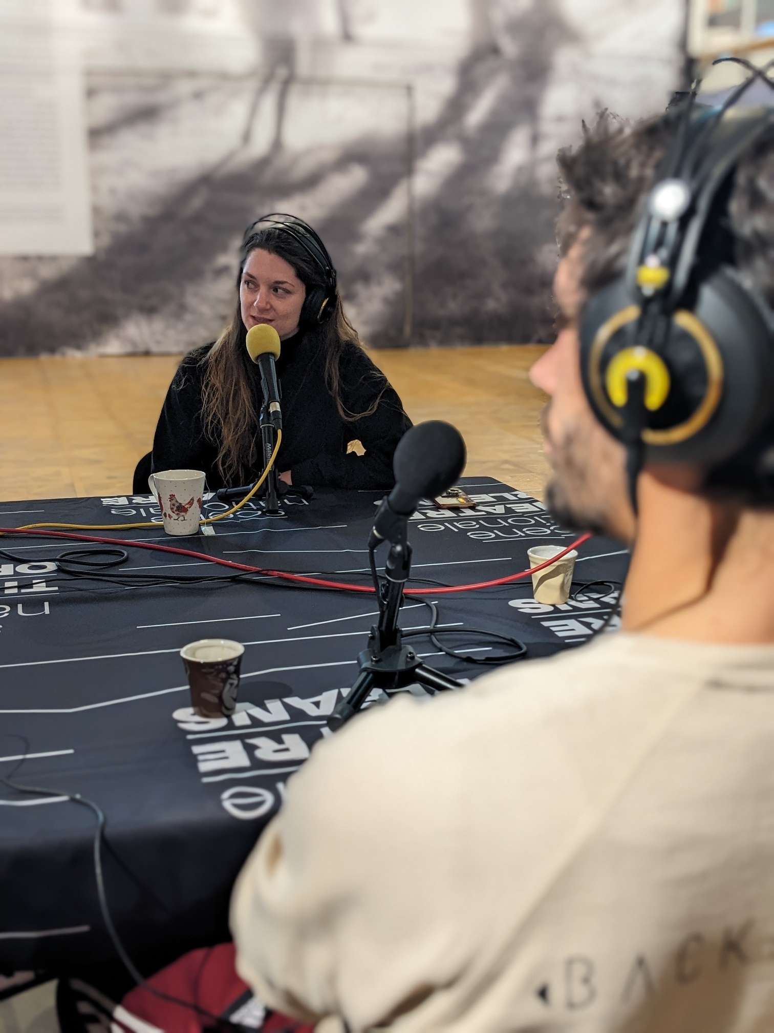 Plateau radio en direct du hall avec les artistes de Stéréo. 